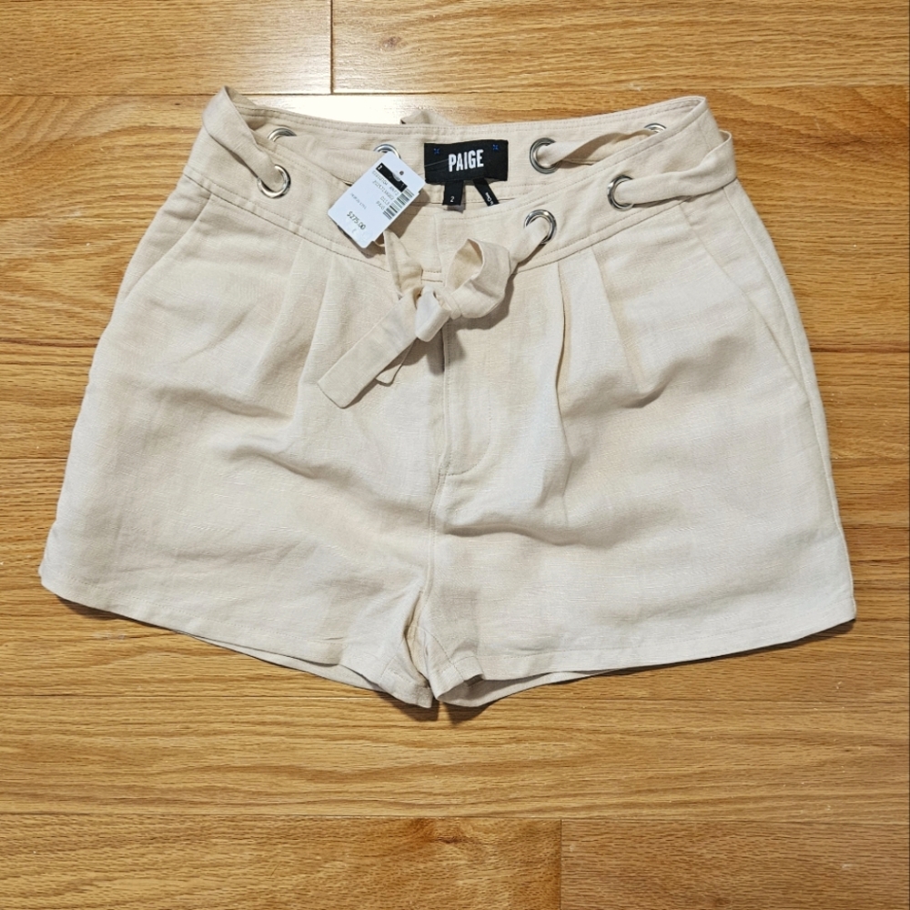 Paige Self Tie Linen Shorts